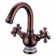 Centerset Two Handles One Hole in Rose Gold Bathroom Sink Tap