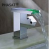 Contemporary Color Changing LED Bathroom Sink Tap (Waterfall)