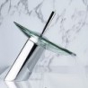 Single Handle Chrome Centerset Waterfall Bathroom Sink Tap