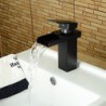 Modern Oil-rubbed Bronze Brass Waterfall Hot and Cold Bathroom Tap - Black