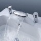 Widespread Two Handles Three Holes in Chrome Bathroom Sink Tap