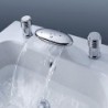 Widespread Two Handles Three Holes in Chrome Bathroom Sink Tap