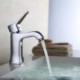 Contemporary Chrome Finish Brass One Hole Single Handle Bathroom Sink Tap