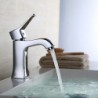 Contemporary Chrome Finish Brass One Hole Single Handle Bathroom Sink Tap
