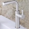 Centerset Single Handle One Hole in Nickel Brushed Bathroom Sink Tap