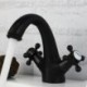 Centerset Two Handles One Hole in Oil-rubbed Bronze Bathroom Sink Tap