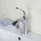 Centerset Single Handle Chrome-plated Brass Bathroom Sink Tap - Silver