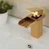 Modern Gold Brass Waterfall Hot and Cold Bathroom Tap