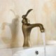 Widespread Single Handle One Hole in Antique Brass Bathroom Sink Tap