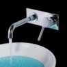 Shengbaier Contemporary Brass Waterfall Bathroom Sink Tap (Wall Mount)
