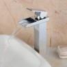 Contemporary Waterfall Brass Chrome Finish Tap