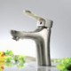 Brushed Nickel Bathroom Sink Tap Lavatory Mixer Tall Body