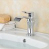 Contemporary Waterfall Chrome Finish Brass One Hole One Handle Sink Tap