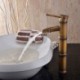 Bathroom Sink Tap with Antique Brass Finish-Bamboo Shape Design