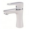 Warpeu? Contemporary White Painting Single Handle Countertop Deck Mounted Brass Wash Basin Tap Mixer