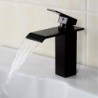 Contemporary ORB Brass Waterfall Bathroom Tap - Black