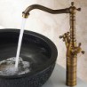 Traditional Two Handles Antique Brass Finish Bathroom Sink Tap