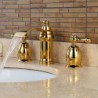 Widespread Two Handles Three Holes in Ti-PVD Bathroom Sink Tap
