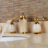 Widespread Two Handles Three Holes in Ti-PVD Bathroom Sink Tap
