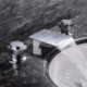 Widespread Two Handles Three Holes in Chrome Bathroom Sink Tap