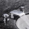 Widespread Two Handles Three Holes in Chrome Bathroom Sink Tap
