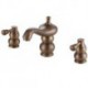 Widespread Two Handles Three Holes in Antique Copper Bathroom Sink Tap