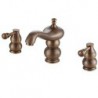 Widespread Two Handles Three Holes in Antique Copper Bathroom Sink Tap