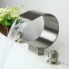Widespread Two Handles Three Holes in Nickel Brushed Bathroom Sink Tap
