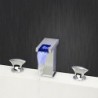 Widespread Two Handles Three Holes in Chrome Bathroom Sink Tap