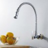 Wall Type Arbitrary Rotating Chrome Plated Brass Kitchen Sink Tap - Silver