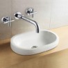 Wall Mounted Two Handles Two Holes in Chrome Bathroom Sink Tap