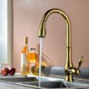 Traditional Ti-PVD Finish One Hole Single Handle Deck Mounted Rotatable Pullout Spray Kitchen Tap