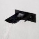 Fashion Brushed Waterfall Wall Mounted Bathroom Basin Tap - Black