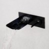 Fashion Brushed Waterfall Wall Mounted Bathroom Basin Tap - Black