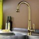 Traditional Ti-PVD Finish One Hole Single Handle Deck Mounted Rotatable Kitchen Tap