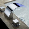 Bathroom Sink Tap Contemporary LED / Waterfall Brass Chrome Tap Mixer