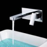 Shengbaier Contemporary Chrome Finish Brass Two Holes Single Handle Wall Mounted Bathroom Sink Tap