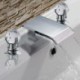 Widespread Two Handles Three Holes in Chrome Bathroom Sink Tap