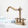Centerset Two Handles Two Holes in Antique Brass Bathroom Sink Tap