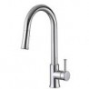 Traditional Solid Brass Single Handle Pull Down Kitchen Tap Chrome