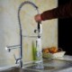 Solid Brass Single Handle Spring Pull Down Kitchen Tap
