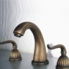 Widespread Two Handles Three Holes in Antique Bronze Bathroom Sink Tap