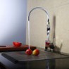 Contemporary Chrome Finish One Hole Single Handle Rotatable Kitchen Tap