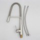 Solid Brass Nickel Brushed Deck Mounted Single Handle Single Hole Pull Down Kitchen Tap