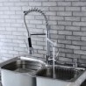 Modern Single Brass Spring Kitchen Tap - Silver