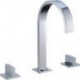 Widespread Two Handles Three Holes in Chrome Bathroom Sink Tap