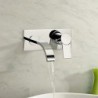 Wall Mounted Single Handle Two Holes in Chrome Bathroom Sink Tap