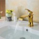 Fashion Waterfall Brass Ti-PVD Bathroom Sink Tap - Golden