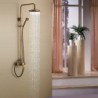 Antique Brass Tub Shower Tap with 8 inch Shower Head + Hand Shower