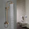 Shower Tap Wall Mount with Antique Brass Single Handle Three Holes